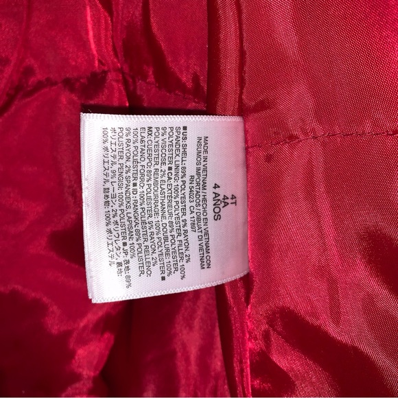 🆕 Red Pea Coat Girl’s 4T Preppy Classic Warm Winter Button Up Old Navy Holiday - Picture 5 of 8